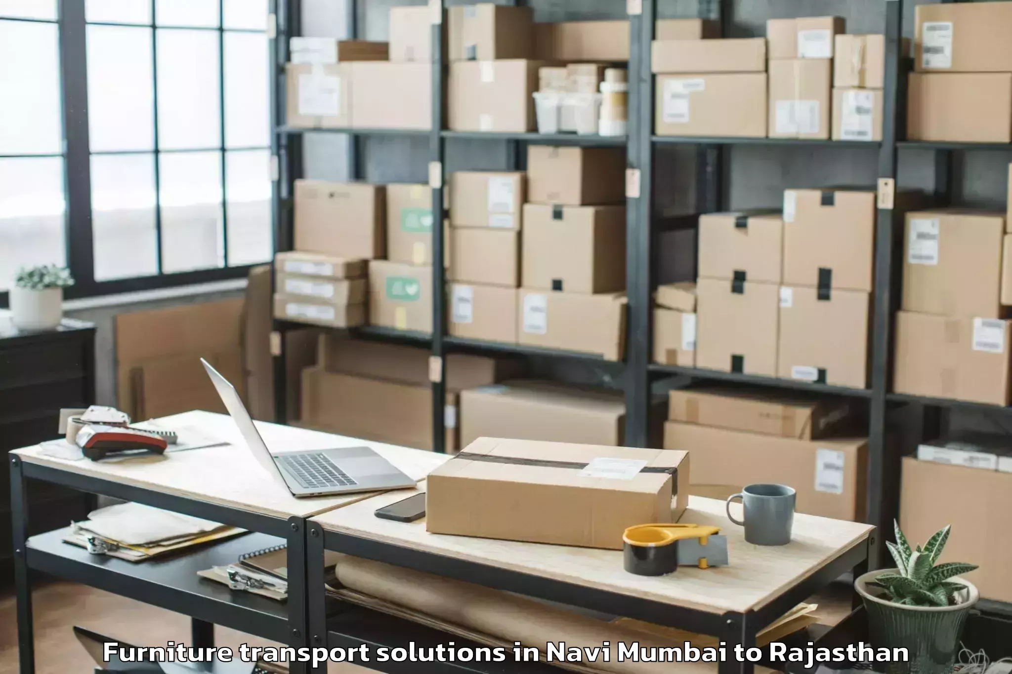 Top Navi Mumbai to Nagaur Furniture Transport Solutions Available